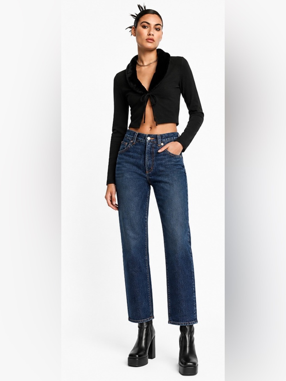 Daily Blue Nidra Slim Barrel Jeans in Legacy
